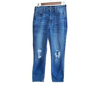 Hollister W27 L27 Ultra High Rise Ripped Distressed Mom Ankle Jeans